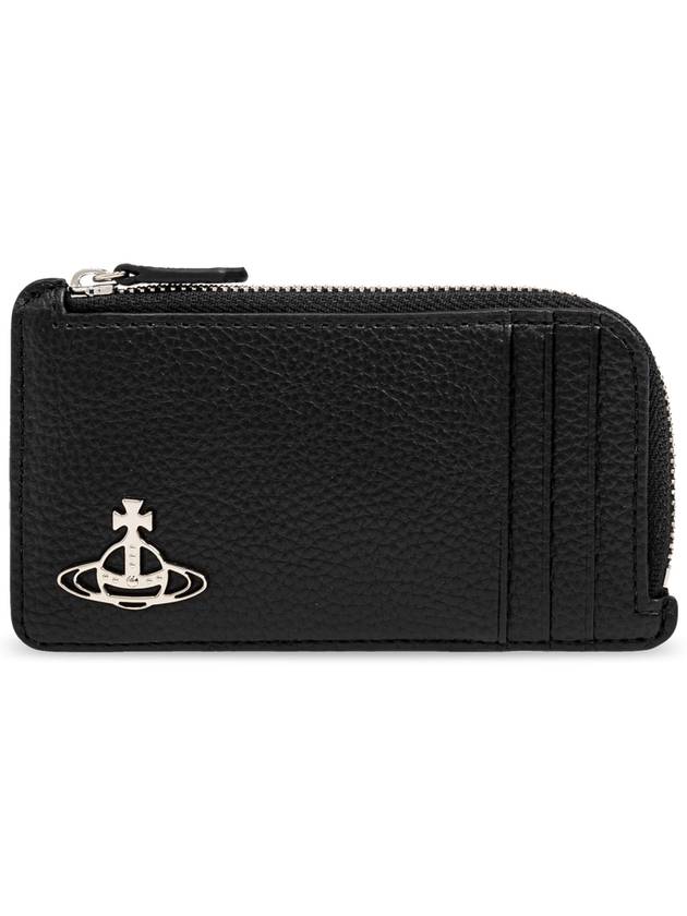 ORB Logo Zip Card Wallet Black - VIVIENNE WESTWOOD - BALAAN 1