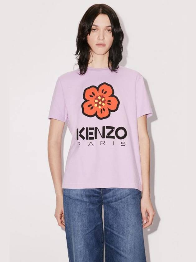 Women's Boke Flower Loose Fit Cotton Short Sleeve T-Shirt Wisteria - KENZO - BALAAN 5