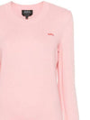 Embroidered Logo Knit Top Pink - A.P.C. - BALAAN 3