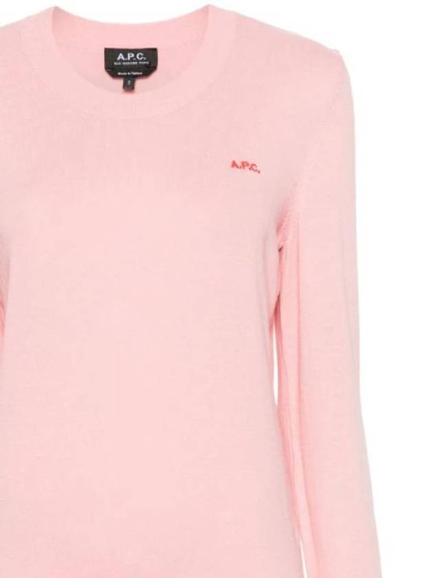 Embroidered Logo Knit Top Pink - A.P.C. - BALAAN 3