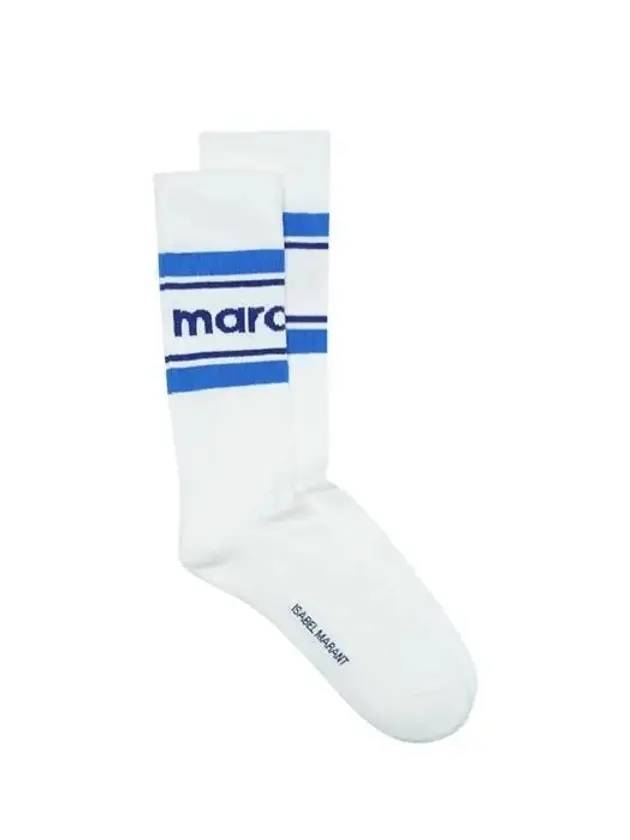 Dona Logo Print Socks White - ISABEL MARANT - BALAAN 1