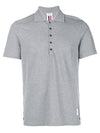 Men's Cotton Pique Center Bag Striped Short Sleeve Polo Shirt Grey - THOM BROWNE - BALAAN 2