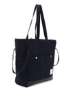 Snap Pocket Cotton Canvas Tote Bag Navy - THOM BROWNE - BALAAN 4