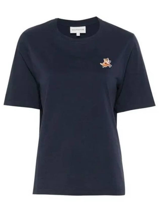 Speedy Fox Patch Comfort Short Sleeve T Shirt Navy - MAISON KITSUNE - BALAAN 2