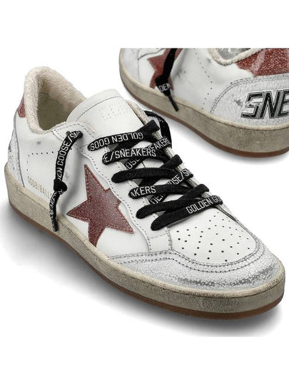 Ball Star Leather Low Top Sneakers Peach White - GOLDEN GOOSE - BALAAN 2