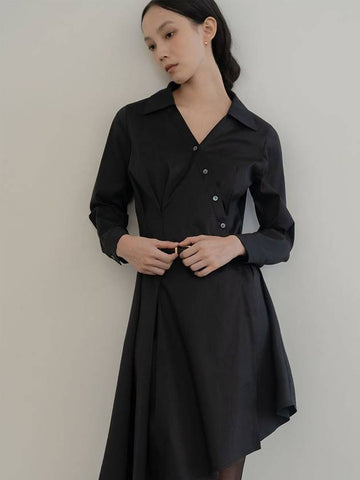 DRAPING SHIRT DRESS BK - DEFEMME - BALAAN 1