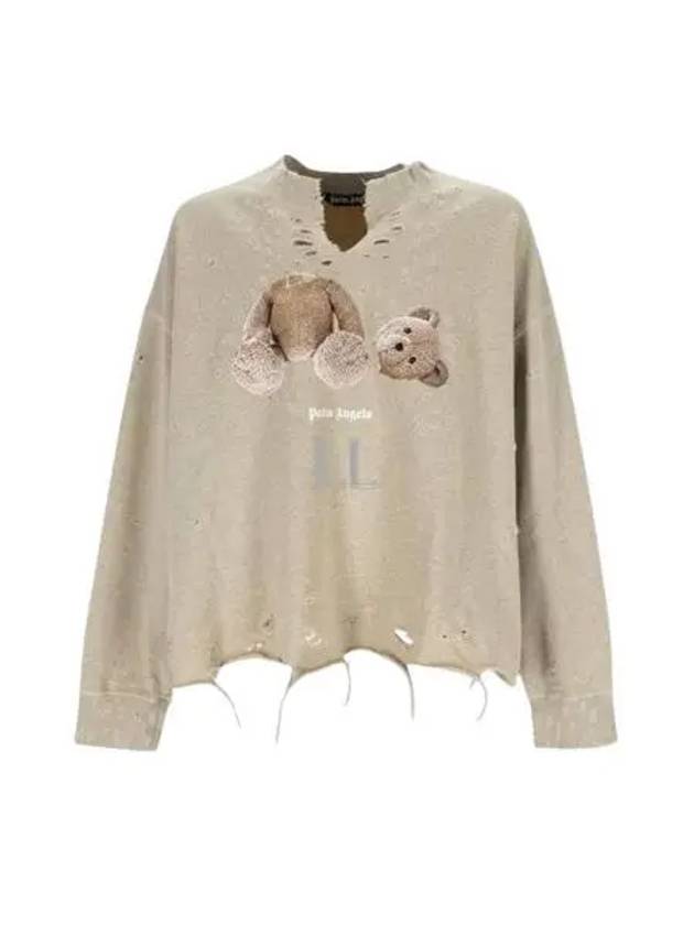 Logo Print Knit Top Ivory - PALM ANGELS - BALAAN 2