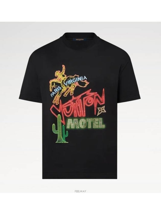 1AFXNH Graphic Embellished Cotton T Shirt - LOUIS VUITTON - BALAAN 1