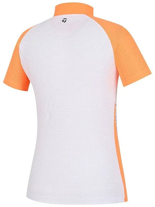 Color Block Punching High Neck Short Sleeve T-Shirt TWTHL6249 100 - TAYLORMADE - BALAAN 2