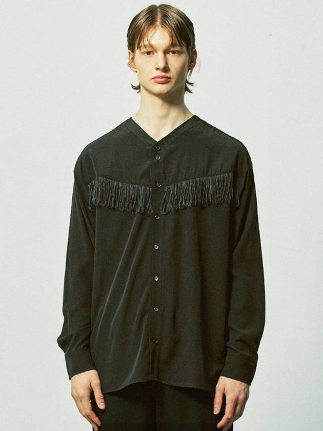western fringe shirt black - S SY - BALAAN 2