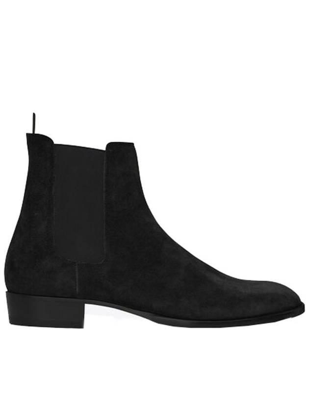 Suede Classic Wyatt Chelsea Boots Black - SAINT LAURENT - BALAAN 2