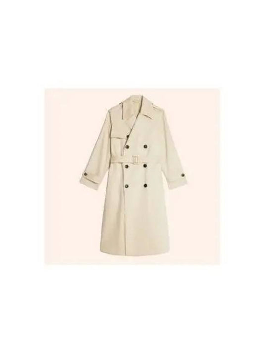 Satin Trench Coat Ivory - AMI - BALAAN 2