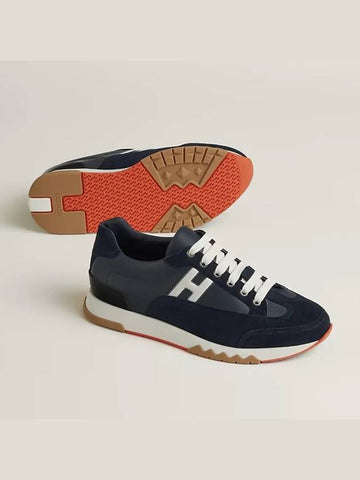 24SS Trail Sneakers Calfskin Marine STK - HERMES - BALAAN 1