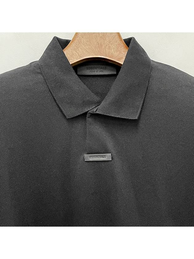 Fear Of God Essentials Black Cotton Polo Shirt - FEAR OF GOD ESSENTIALS - BALAAN 5