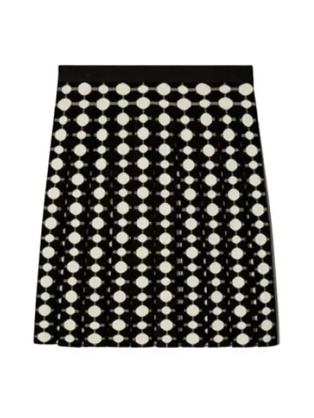 Viscose Jacquard Mini Pleated Skirt Black - TORY BURCH - BALAAN 2