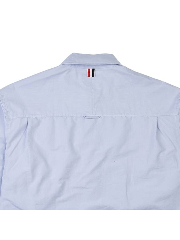 Striped Detail Long Sleeved Shirt Light Blue - THOM BROWNE - BALAAN 11