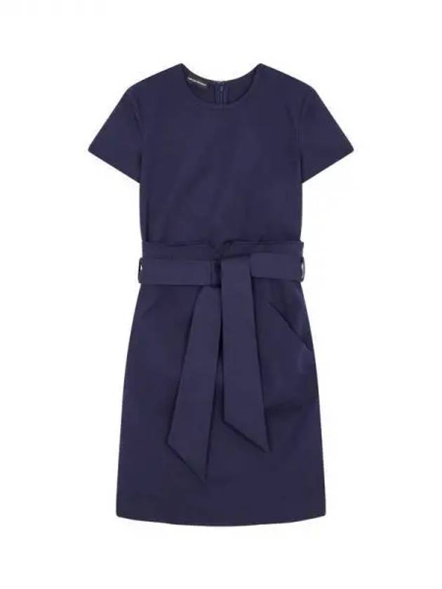 Women s Belted Stretch Cotton Dress Navy 271536 - EMPORIO ARMANI - BALAAN 1