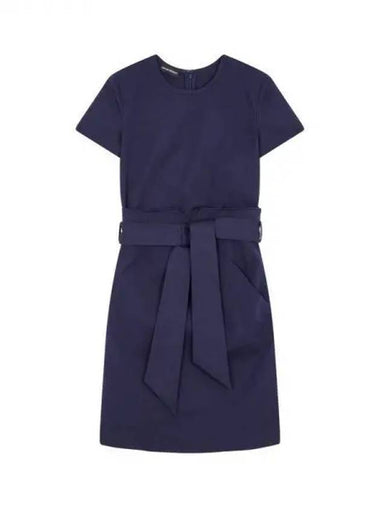 Women s Belted Stretch Cotton Dress Navy 271536 - EMPORIO ARMANI - BALAAN 1