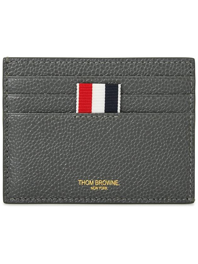 Pebble Grain Leather Stripe Note Compartment Card Wallet Dark Grey - THOM BROWNE - BALAAN 2