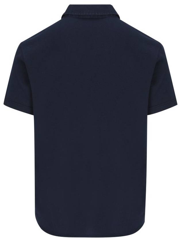 Men's Cotton Short Sleeve Polo Shirt Navy - LORO PIANA - BALAAN 3