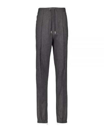 Micro Houndstooth Wool Track Pants Grey - DIOR - BALAAN 2