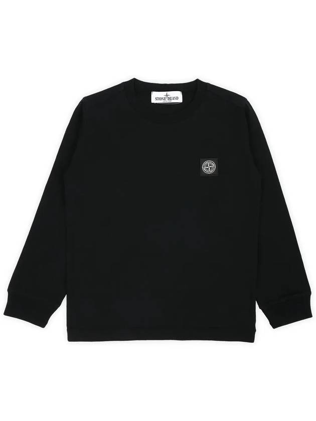 Kids Stone Logo Patch Long Sleeve T-Shirt Black - STONE ISLAND - BALAAN 4