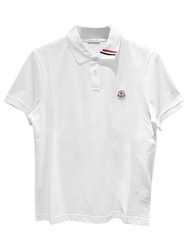 Logo Patch Short Sleeve Polo Shirt white - MONCLER - BALAAN 2