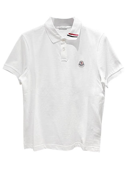 Logo Patch Short Sleeve Polo Shirt white - MONCLER - BALAAN 2