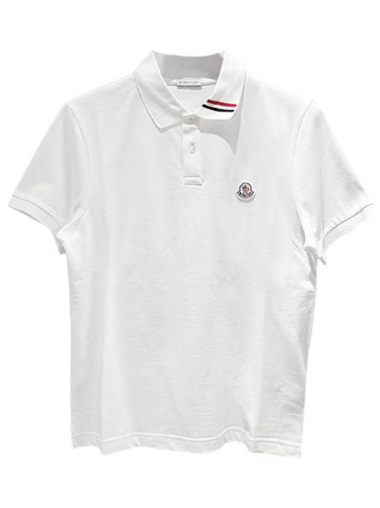 Logo Patch Short Sleeve Polo Shirt white - MONCLER - BALAAN 2