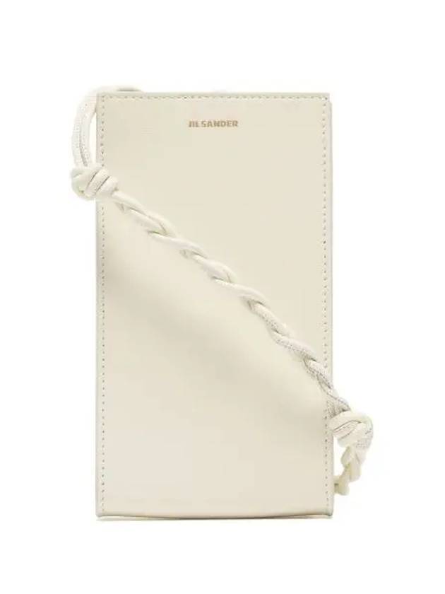 Logo Tangle Phone Holder Leather Cross Bag White - JIL SANDER - BALAAN 3