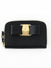 Vara Bow Zipper Card Wallet BLACK 725290NERO - SALVATORE FERRAGAMO - BALAAN 1