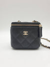 CC Logo Classic Vanity Small Cosmetic Case Mini Bag Black - CHANEL - BALAAN 3