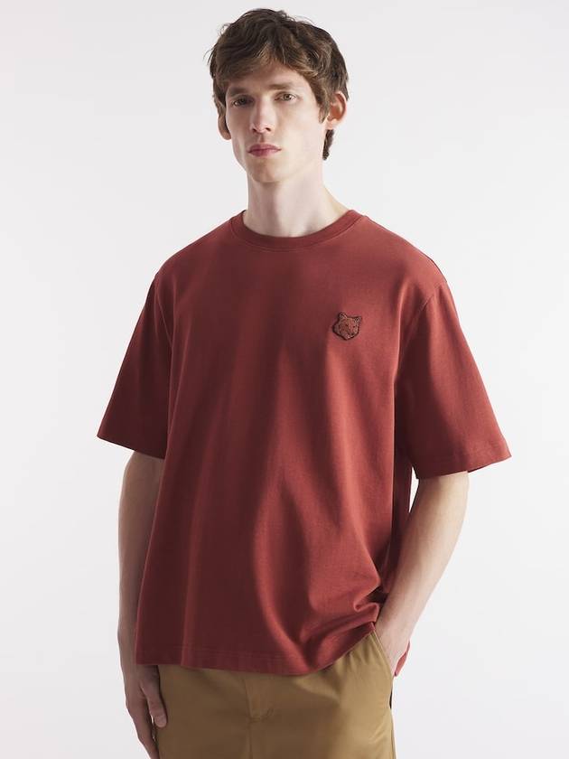 Bold Fox Head Patch Oversized Short Sleeve T-Shirt Red - MAISON KITSUNE - BALAAN 2