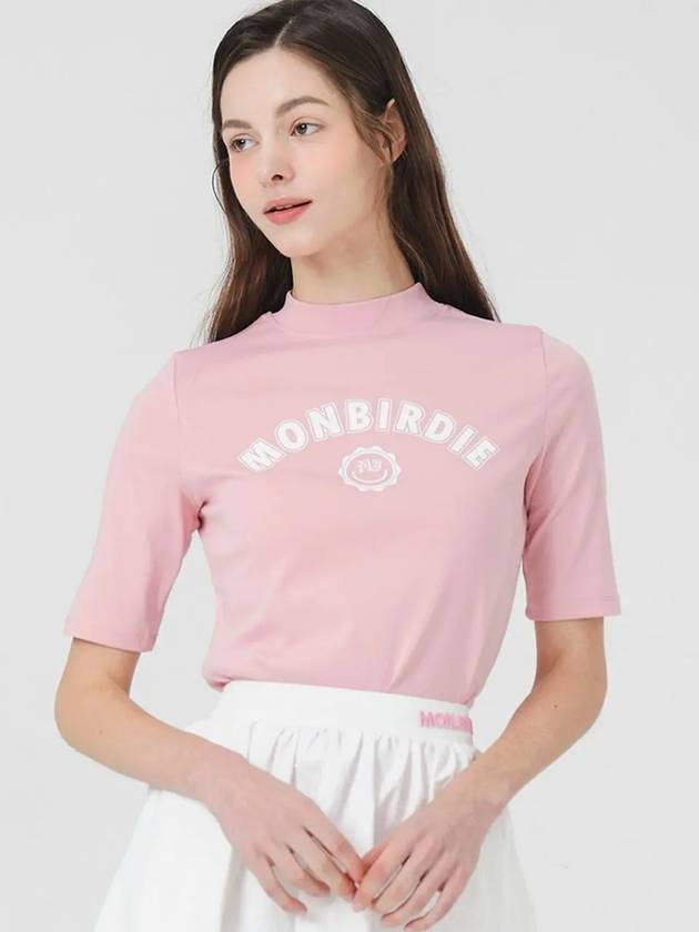 Mongbuddy 5-part slim fit t-shirt PINK - MONBIRDIE GOLF - BALAAN 3