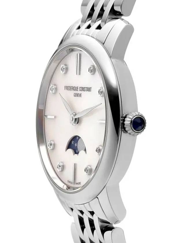 Women's Slim Moon Phase 30mm Metal Watch Silver - FREDERIQUE CONSTANT - BALAAN 4