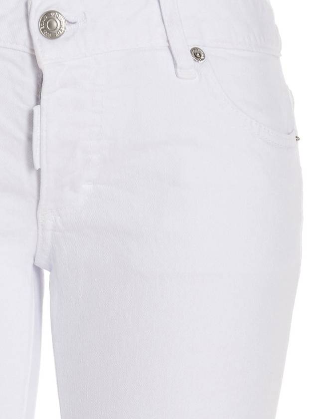 Women's Jennifer Crop Straight Jeans White - DSQUARED2 - BALAAN 4