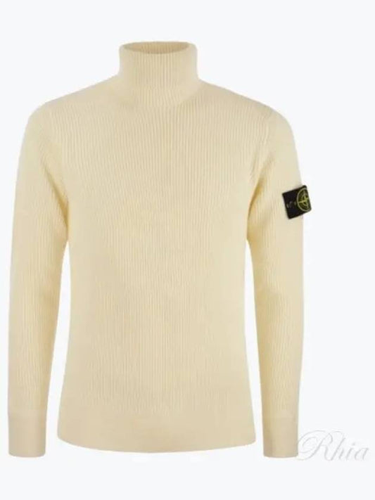 Men's Logo Patch Turtleneck White - STONE ISLAND - BALAAN 2