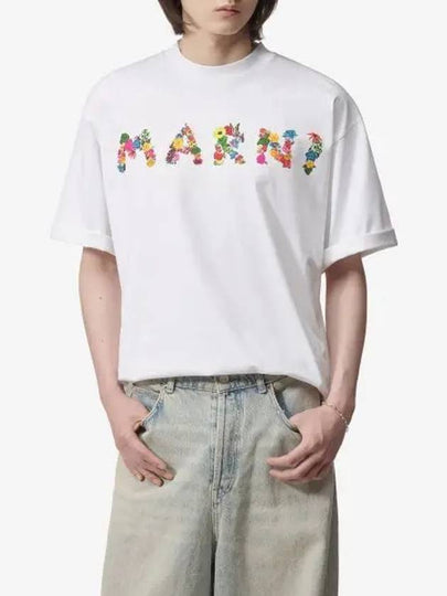 Collage Bouquet Short Sleeve T-Shirt White - MARNI - BALAAN 2