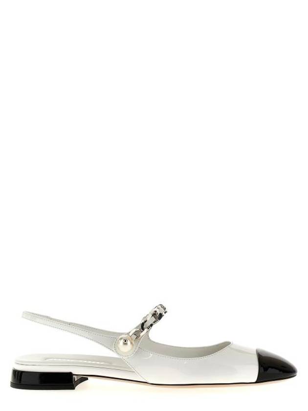 Flat Shoes 5F046EF01006EF0964 White Black - MIU MIU - BALAAN 1