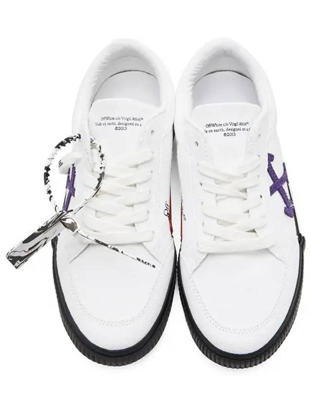 OffWhite Purple Arrow Arrow Logo Vulcanized Canvas Sneakers - OFF WHITE - BALAAN 5