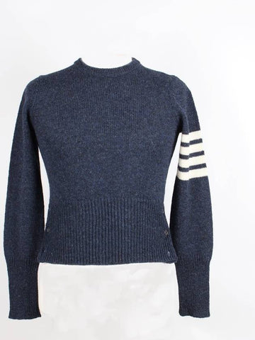 Diagonal armband knit navy S - THOM BROWNE - BALAAN 1