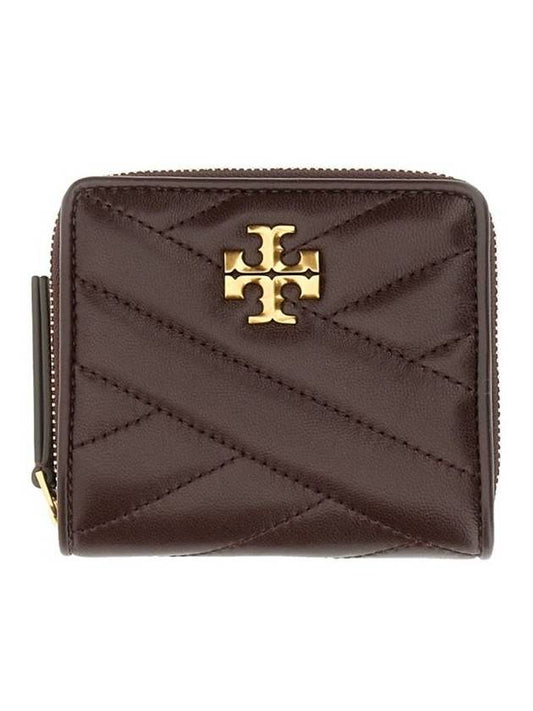 Kira Chevron Bifold Bifold Wallet Burgundy - TORY BURCH - BALAAN.