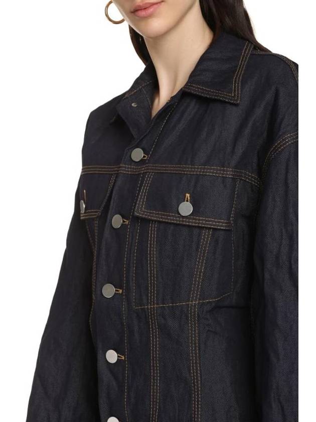 Metallic Denim Jacket Blue - BOTTEGA VENETA - BALAAN 6