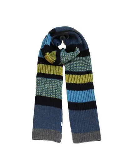 Striped Wool Muffler Yellow Blue - PAUL SMITH - BALAAN 2