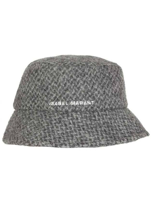 mini embroidered logo bucket hat gray - ISABEL MARANT - BALAAN 1