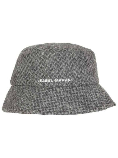 Denji Logo Wool Bucket Hat Grey - ISABEL MARANT - BALAAN 1