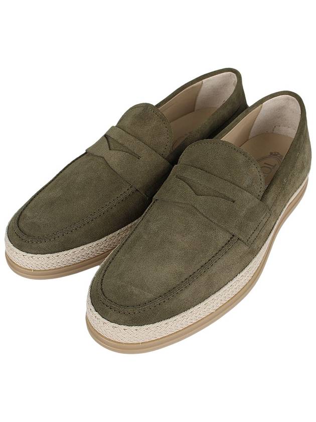 Suede Penny Loafer Khaki - TOD'S - BALAAN 3