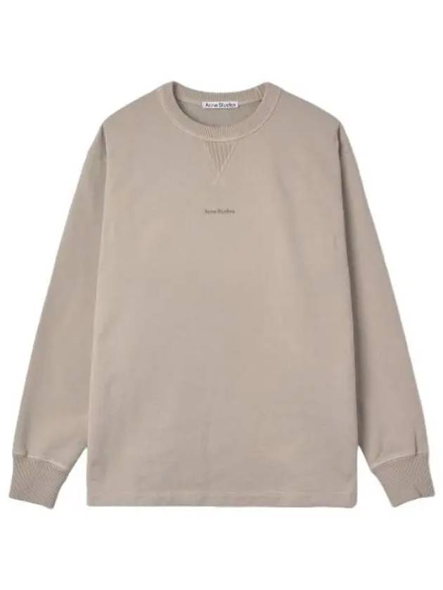 Logo Sweatshirt Oyster Gray T Shirt - ACNE STUDIOS - BALAAN 1