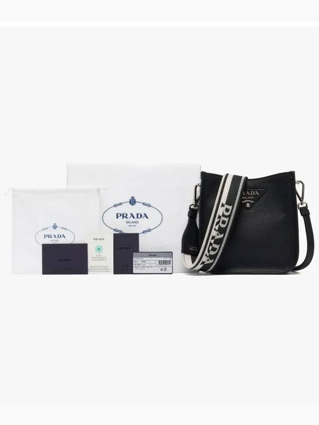 Leather Mini Shoulder Bag Black - PRADA - BALAAN 4