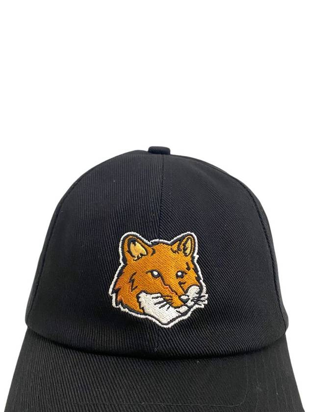 Large Fox Head Embroidery Ball Cap Black - MAISON KITSUNE - BALAAN 3